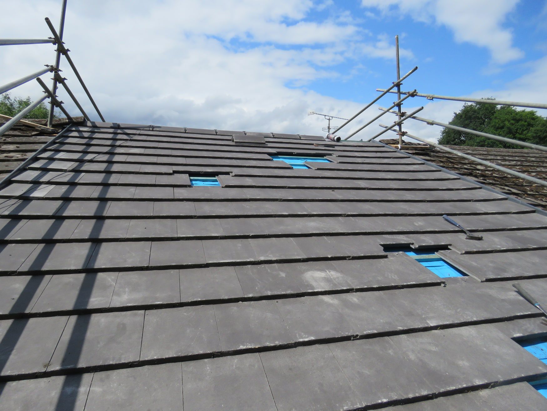 Natural slate roof repair in Camborne