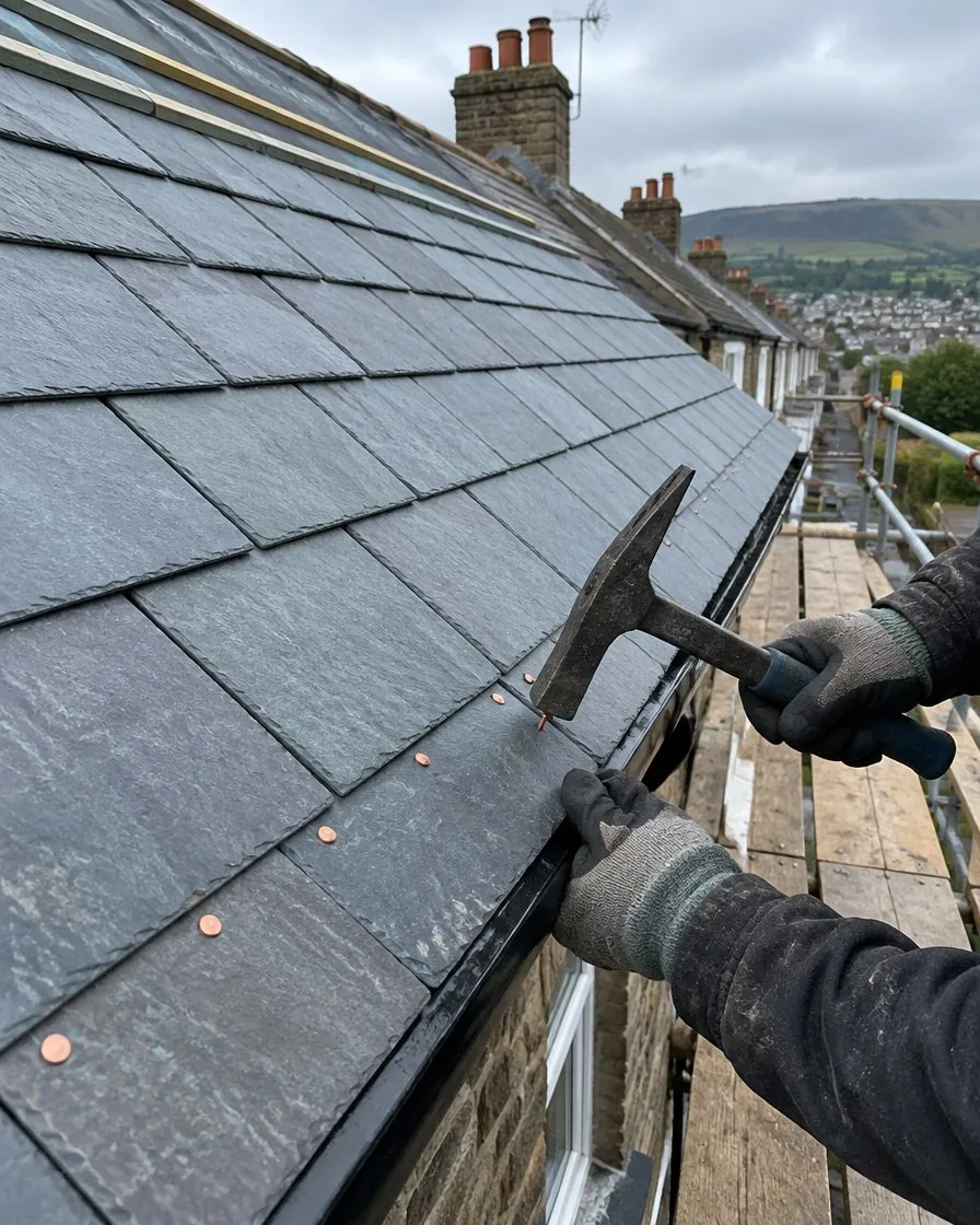 Slate roofing in Camborne