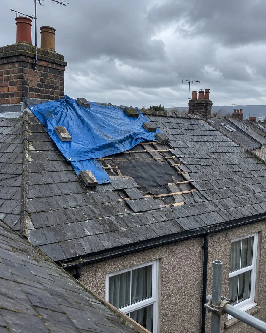 Storm damage and insurance work in Camborne